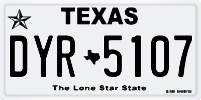 TX license plate DYR5107