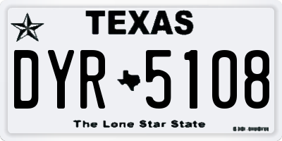 TX license plate DYR5108
