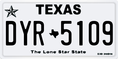 TX license plate DYR5109
