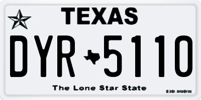 TX license plate DYR5110