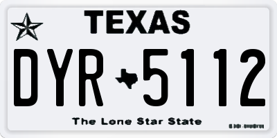 TX license plate DYR5112