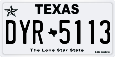 TX license plate DYR5113