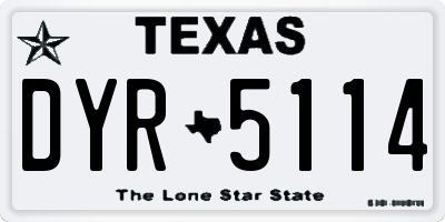 TX license plate DYR5114