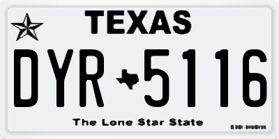 TX license plate DYR5116