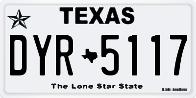 TX license plate DYR5117