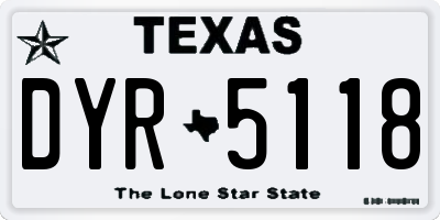 TX license plate DYR5118