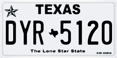 TX license plate DYR5120