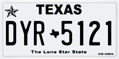 TX license plate DYR5121