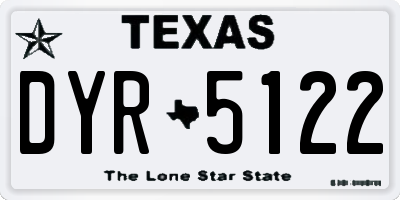 TX license plate DYR5122