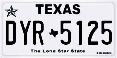 TX license plate DYR5125