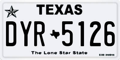 TX license plate DYR5126