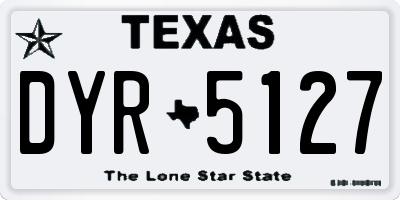 TX license plate DYR5127