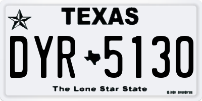 TX license plate DYR5130
