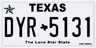 TX license plate DYR5131