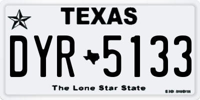TX license plate DYR5133