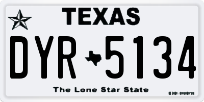 TX license plate DYR5134