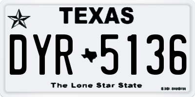 TX license plate DYR5136