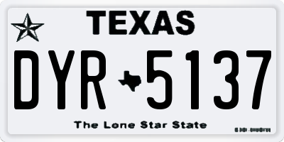 TX license plate DYR5137