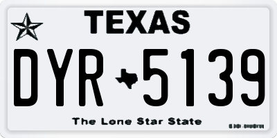 TX license plate DYR5139