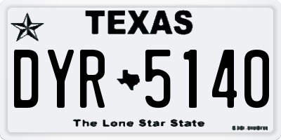 TX license plate DYR5140