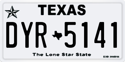 TX license plate DYR5141