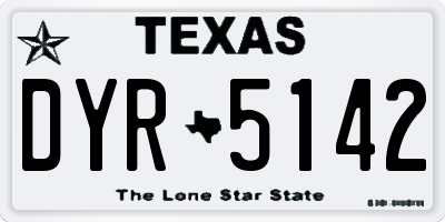 TX license plate DYR5142
