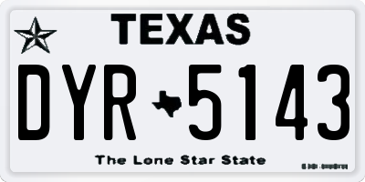 TX license plate DYR5143