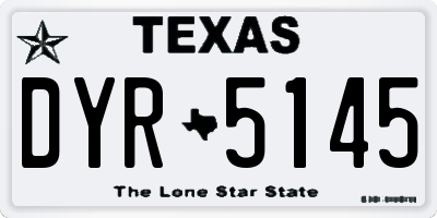 TX license plate DYR5145