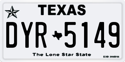 TX license plate DYR5149