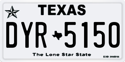 TX license plate DYR5150