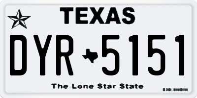 TX license plate DYR5151