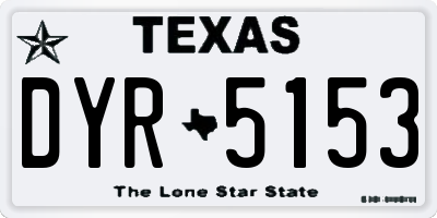 TX license plate DYR5153
