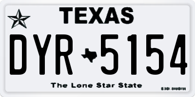TX license plate DYR5154