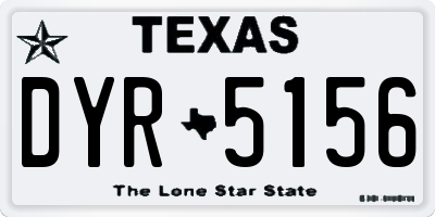 TX license plate DYR5156