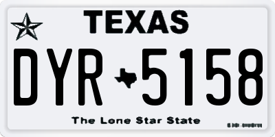 TX license plate DYR5158