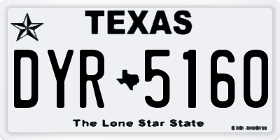 TX license plate DYR5160
