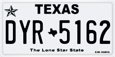 TX license plate DYR5162