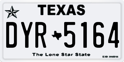 TX license plate DYR5164