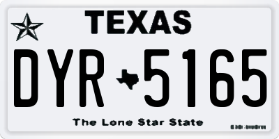 TX license plate DYR5165