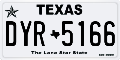 TX license plate DYR5166