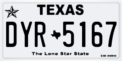 TX license plate DYR5167