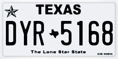 TX license plate DYR5168
