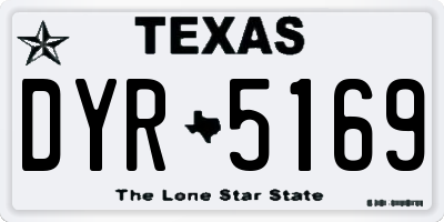 TX license plate DYR5169