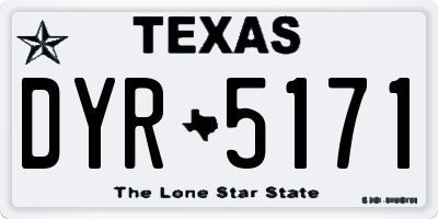 TX license plate DYR5171