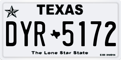 TX license plate DYR5172
