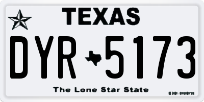 TX license plate DYR5173