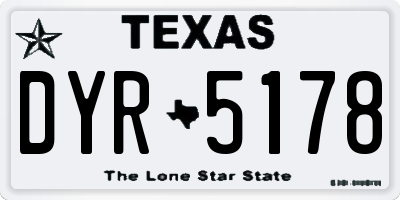 TX license plate DYR5178