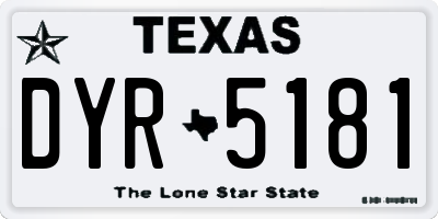 TX license plate DYR5181