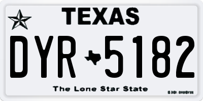 TX license plate DYR5182