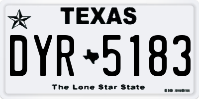 TX license plate DYR5183